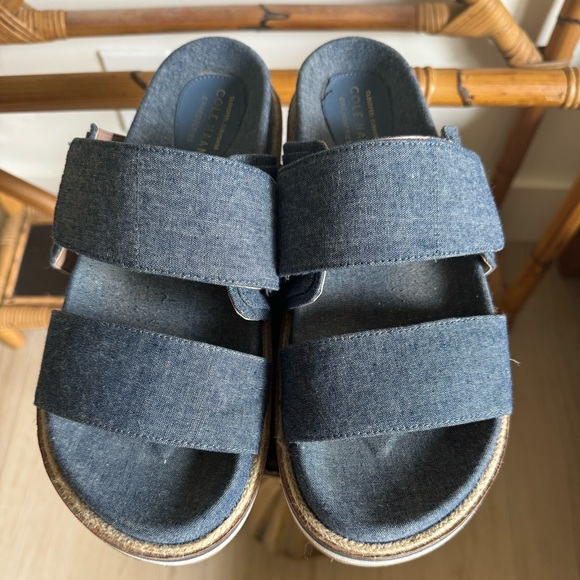 Cole Haan Shoes - Cole Haan Denim Platform Slides